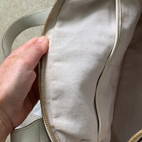 Michael Kors Beautiful purse. Leather & fabric great condition used few times. - Picture 7 of 8